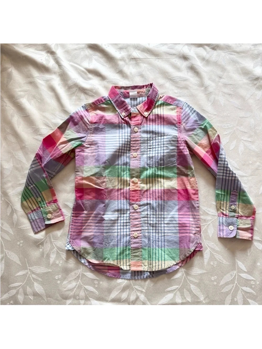 GAP Multicolor Pastel Plaid Button-Down Shirt